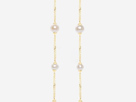 Pearl Station Drop Earrings Hot on Sale