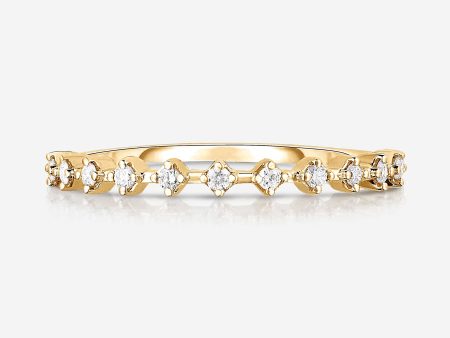 Diamond Station Stackable Ring Fashion